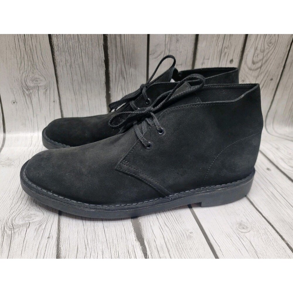 CLARKS Desert Trek Black Suede Chukka Ankle Boots Men's 11 M Crepe sole 15770